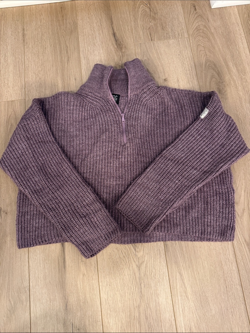 BDG Urban Outfitters Purple Half-Zip Ribbed Women's Sweater